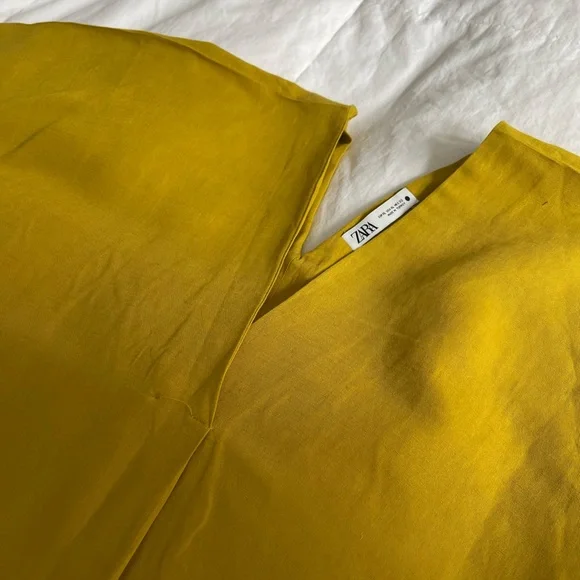 ZARA linen tunic V-Neck Dress - Picture 3 of 11